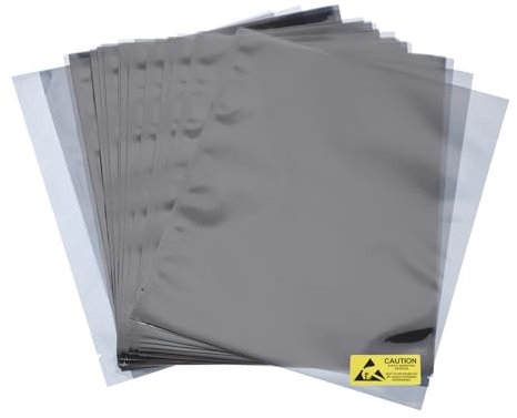QUARKZMAN 50 Stück Antistatik-Beutel ESD-Abschirmbeutel Flach Oben Offen Antistatik-Beutel für elektronische Geräte 7x8,3 Zoll (180x210mm)