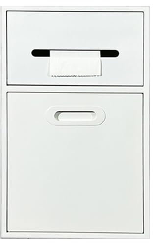 Moderno nicho de ducha de acero inoxidable con puerta oculta, accesorios de baño para cocina y baño, no necesita azulejos, soportes de papel higiénico, color blanco (30 x 50 x 14 cm)