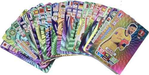 Umbrean Football Stars Card Game, color Edition, Euro Football Cards,for 14+ Adults, Suitable for Parties, Birthdays, Weddings-55 Piece.