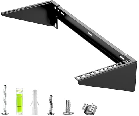 4U 19 Tums Väggmonterat Rackfäste, Vertikal och Montering Under Skrivbord, Stålfäste för Server, Nätverksswitch, Patchpanel eller Server, Klarar upp till 55 kg, Monteringssats Ingår