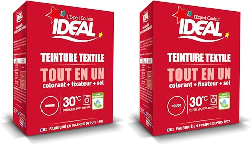 Ideal Teinture Textile Tout en un 350 g Rouge (Lot de 2)