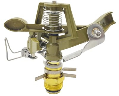 TUKEVA roterande sprinkler cirkulär sprinkler 360° trädgård sprinkler 1/2 tum sprinkler koppar roterande vipparm impulssprinkler bevattningsverktyg för bevattning i din trädgård, gård och gräsmatta