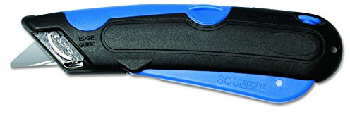 COSCO 091508 Easycut Cutter Knife w/Self-Retracting Safety-Tipped Blade, Black/Blue