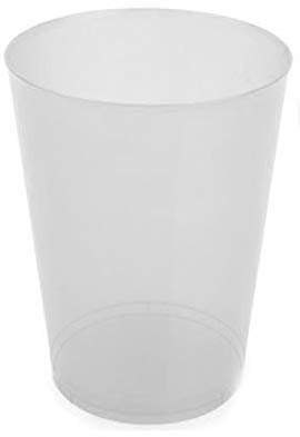 TELEVASO - 100 Unidades - Vaso Sidra 500 ml Reutilizable - Polipropileno (PP) - Color traslúcido - Vaso ecológico Libre de BPA, Ideal para Cerveza, cubatas, Agua