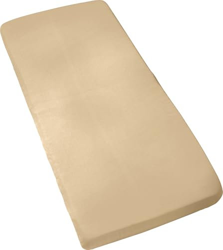 Erwin Müller Kinder-Spannbettlaken Murnau Single-Jersey - beige Größe 60x120 cm - 70x140 cm - hautfreundlich, atmungsaktiv, bügelfrei, strapazierstark