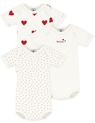 Petit Bateau A00BB, Body a righe a maniche corte (Pacco da 3) Bimba 0-24, Variante 1, 12 mesi