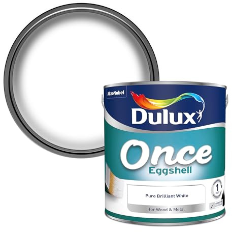 Dulux Once Eggshell Paint - Pure Brilliant White - 750ml