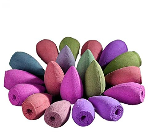 30 pièces Encens de Bois de Santal de cône de Reflux, Ensemble de cônes d'encens naturels, parfums naturels d'aromathérapie mélangés pour Le Support de brûleur d'encens de Reflux