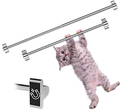 TidyFriend Magnetic Towel Holder for Refrigerator - 2 Pack Adjustable Towel Holder, Magnetic Towel Bar for Fridge, Kitchen Stove, Oven, Dishwasher, Sink Laundry Washing Machine (Modern Silver)