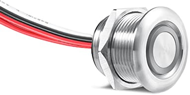 Obeaming Dimmer Interruptor 12V LED 4 Cables 6A Pulsador de Botón Regulador de Luz Acero Inoxidable para Autocaravana, Camper, Barco, Furgoneta, Tira de Luz de Un Solo Color