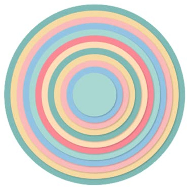 Craftelier - Set di Fustelle Essenziali per Scrapbooking e Creazioni Artigianali | Forma di Cerchi - Dimensioni Approssimative del Diametro tra 3,5 cm e 14,5 cm