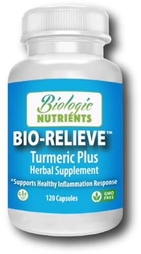 Bio-Relieve Biologic Nutrients Turmeric and Ginger Supplement, 10-in-1 Herbal Joint Supplements for Men & Women, with Muscle, Bones, Nerves, & Joint Support - Daily Mobility Support, 120 Capsules