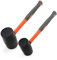 KEILEOHO Set of 2 Rubber Mallets - 16oz and 32oz Black With Fiberglass Handle for DIY, Paving, Carpenter