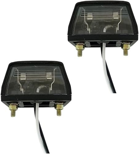2 Luci targa, Illuminazione Targa, Lampadina Alogena, Nera, per Rimorchio, Camion, Auto, Roulotte, Camper, 12 V, marchio E11