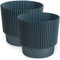 PECZEKO Blumentopf matt, Pflanzkübel aus Übertopf Kunststoff Dekorativer Topf für, groß und klein Pflanzen, 2er-Set blumenkübel, blumenkübel kräutertopf (2 Pack) Dunkelblau, ø 15 cm