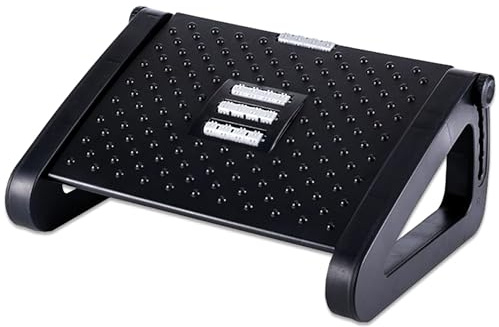 DomuStile Repose-pieds de bureau ergonomique antidérapant - Repose-pieds réglable 6 hauteurs réglables - Repose-pieds de bureau avec massage relaxant