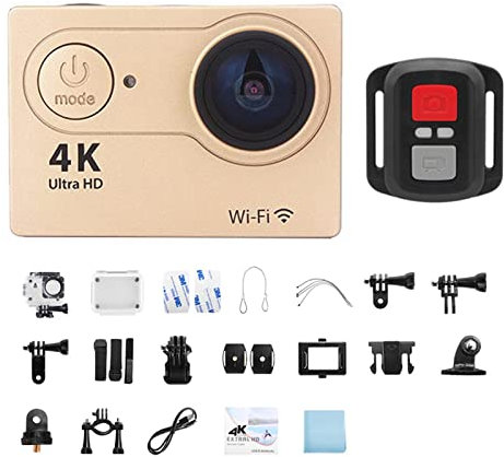 Caméra d'action avec stabilisation d'image, Caméra de sport 4K écran 2.0 pouces télécommande caméra d'action étanche casque sous-marin enregistrement vidéo caméra extérieure Performances stables à fré