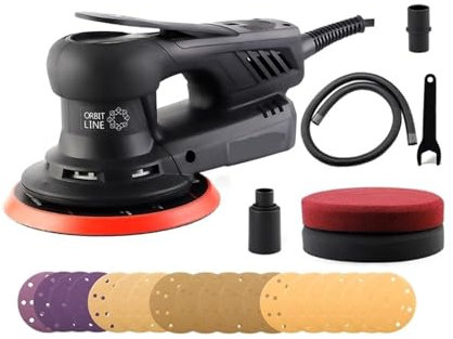 MYVVKIA Pulidora eléctrica de 350 W para Coche, lijadora Orbital aleatoria, pulidora multifunción para Esquinas de carpintería, lijadora con Cable de Velocidad Variable para pul