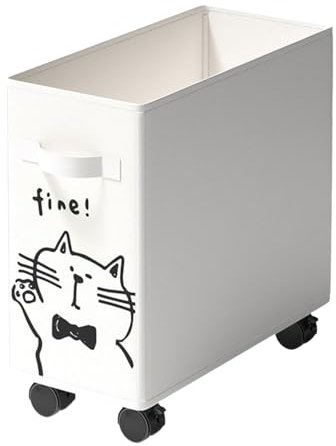 F Fityle Carrello portaoggetti sotto la scrivania, Carrello portaoggetti Mobile, Carrello Mobile con rotelle per Camera da Letto, Soggiorno, casa, Bianco