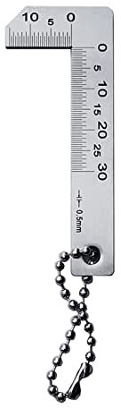 WWHJR Règle de chanfrein en acier inoxydable 0–30 mm, jauge chanfreinée, graduation de 0,5 mm, précision de 0,5 mm, étrier à chanfrein de 0,25 mm pour traitement du verre, jauge de filetage de