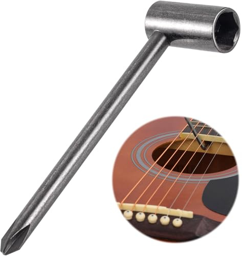 STSTR 5/16 tum gitarr bindningsstångsnyckel, 8 mm gitarr nackjusteringsverktyg med korsskruvmejsel, bindningsstångsnyckel för gitarrer reparation, underhåll, justering – 1 st, svart