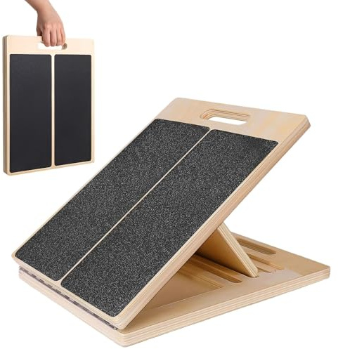 Arsagoo Wooden Slant Board, Non-Slip Calf & Hamstring Stretcher, Adjustable Incline Feet Leg Physical Therapy Board, Portable Squat wedge Board For Heel, Ankle, Achilles Tendon, Knee, Posture Exercise