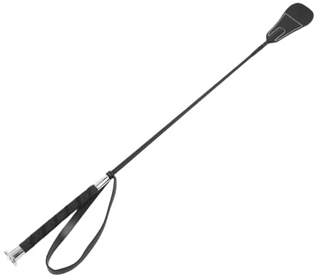Oreilet Ridpiska, Hästdressyr, 26,8 Tums Ridpiska med Gummiarmband för Hästar (BLACK)