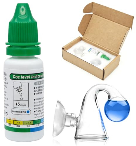 Drop Checker Co2,Co2 Aquarium,Testeur Co2 Aquarium,Test Co2 Aquarium avec 15 ml D'indicateur,Kit Co2 Aquarium,Co2 Checker Liquid,Test Permanent avec Code Couleur,pour Aux Aquariums D'eau Douce