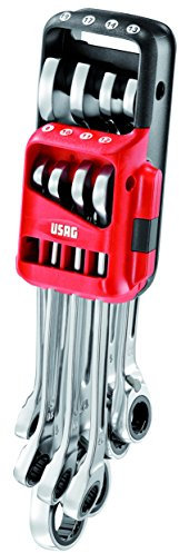 USAG 285 KA/DS8 U02856058 Serie di 8 Chiavi Combinate a Cricchetto con Anello di Tenuta