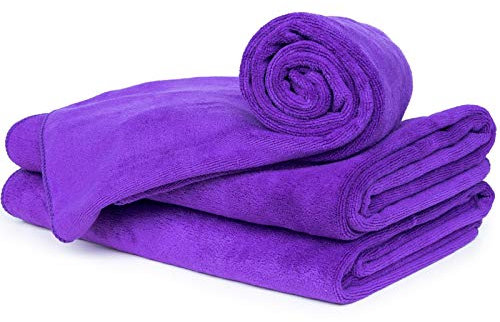 cosey - 3er Pack, Flauschiges Mikrofaser-Handtuch Größe S, 40x60cm, lila