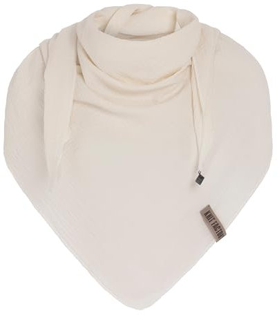 KNIT FACTORY - Liv Dreieckstuch - Tuch Schal für Damen - Weiches Musselintuch - Für Frühling und Sommer - 100% Bio-Baumwolle - Beige