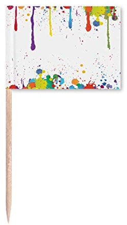 Graffiti Street Colorful Point-Color Toothpick Flags Marker Topper Party Decoration