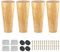 Btowin 8cm Holz Möbelfüße, VCF 4 Stück Massivholz Tischbeine Möbelbeine DIY Ersatz mit Montageplatten & Schrauben & für Schrank Sofa Bett Ottomane Couch