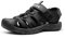 NORTIV 8 Men's Sandals Closed Toe Summer Shoes Lightweight Trail Walking Athletic Sport Sandals, BLACK Size 10 UK