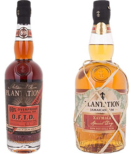 PLANTATION RUM - Old Fashioned Traditional Dark - Rhum Overproof - 69% Alcool - Origine : Caraïbes - 70 cl & Xaymaca Spécial Dry Pot Still Rhum 0.7 L