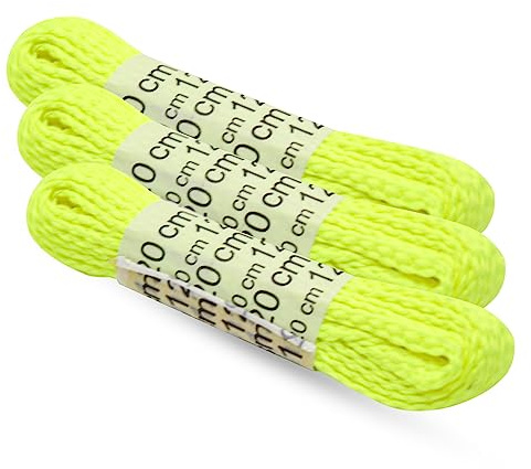 DOJA Barcelona | Cordones Zapatilla Planos | Pack 3 | 1200 x 5mm | Fluorescente | Cordones Planos para Botas Deportivas Running y Ocio | Cordones Planos Deportivos de Colores Hombre y Mujer, Niño