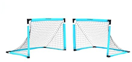 PrecisonPLAY - Set di 2 porte da calcio pieghevoli per allenamento, 0,9 x 0,6 m, portatili e adatte ai viaggi, resistenti reti da calcio per campo, giardino, parco e spiaggia