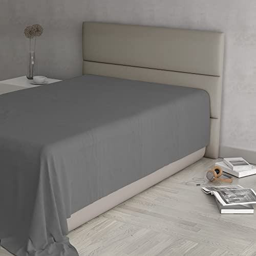 Lenzuolo Sopra MAX COLOR Piazza e Mezza 180x300 cm, 100% Cotone Made in Italy – Lenzuola Letto Piazza e Mezza in Tinta Unita - GRIGIO SCURO