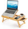 Queiting Laptoptisch 50x30cm Laptop Tisch Betttisch Laptop Knietisch Bambus Notebooktisch mit Lüftungslöchern mit Schublade für Lesen Oder Frühstück