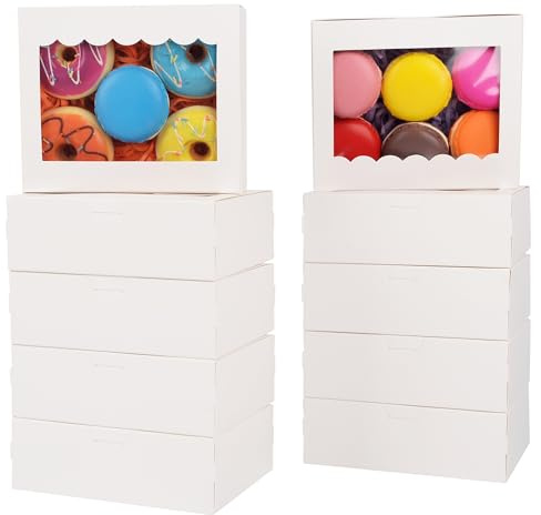 GXFCING 15 stycken vita kaklådor med fönster 15,3 x 12,7 x 5,1 cm liten tårtlåda, tårtlådor, presentförpackning, kakor, muffin, kakor, choklad, lådor för bröllop, tjänst, födelsedag och fest