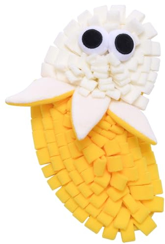 PLUSHCEWT Snuffle Mat for Dogs,Food Sniffing Feeding Mat Pet Snuffle Mat,Interactive Feeding Game Toy for Dogs,Natural Foraging Skills,Slow Feeding Puppy Training Mat for Small,Medium Dog (Banana)