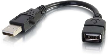 C2G Legrand USB Cable, USB A to A Cable, Short Extension USB Cable for USB Devices, 6 Inch USB Cord, Black, 1 Count, C2G 52119