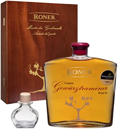Roner Gewürztraminer Riserva (1x 0,7l) - Grappa Riserva dalla Distilleria Artigianale Alto Adige Südtirol più premiata d'Italia - 700 ml