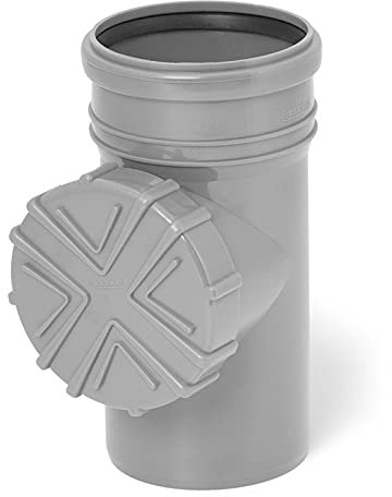 Système de drainage de gouttières - Réduction des gouttières - Tuyau de nettoyage DN110 - Gris