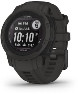 Garmin Instinct 2S Solar, Smaller-Sized Rugged Outdoor Watch with GPS, with Solar Charging Capabilities, Built for All Elements, Multi-GNSS Support, Tracback Routing and More, Graphite