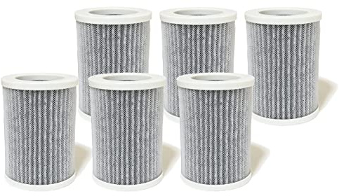 Nispira PEPERSFIL Purezone Replacement Filters For Car Air purifier Pure Enrichment Air Purifier Mini Portable (PEPERSAP) 3-in-1 HEPA Activated Carbon, 6 Packs
