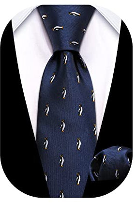 Barry.Wang Krawatte für Jungen, Seide, Einstecktuch, Paisleymuster, kariert, für Abschlussball, Party, Business, Zeremonie, blau / weiß, One size