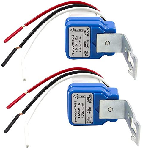 Greluma 2 pièces AC/DC12V 10A Automatique Auto On Off Interrupteur lumière cellule photoélectrique Interrupteur capteur lumière cellule photoélectrique