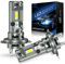 JOSHF Bombilla H7 Led, CSP 120W 30000LM +700% 6500K Faro Blanco para Coche, Actualización de la Bombilla Halógena-1:1 Mini LED H7 Con Ventilador Silencioso, DC12V-24V, 2 Bombillas