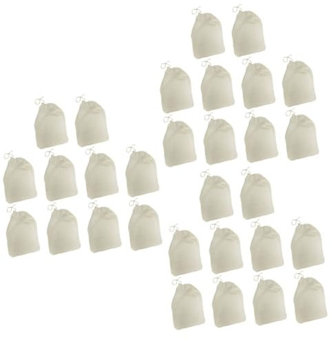 PRETYZOOM 30pièces Sachets Filtrants Coton Réutilisables Pour Thé Lait De Noix Jus De Fruits Et Infusions